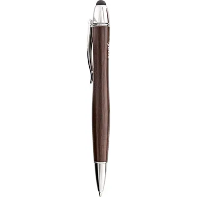 Produktbild von InLine® woodpen, Stylus-Stift für Touchscreens + Kugelschreiber, Walnuss/Metall