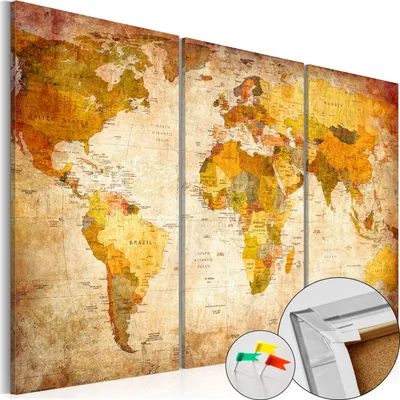 Immagine prodotto di Quadro in sughero non tessuto - Antique Travel 120x80 cm Carte k-B-0020-p-a