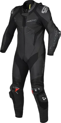 Obrázek produktu pro Macna Chromiq jednodílný kožený motocyklový kombinéza, černá, velikost 46