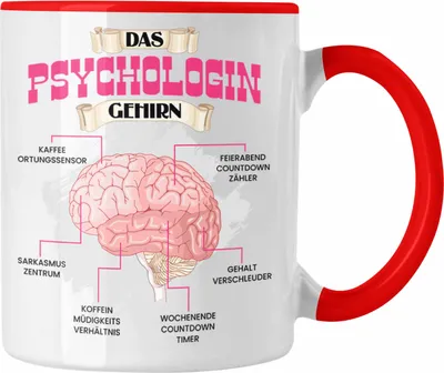 Produktbild von Trendation - Psychologin Tasse Lustiges Geschenk für Psycholiginnen Spruch Becher Geburtstag Weihnachten (Rot)