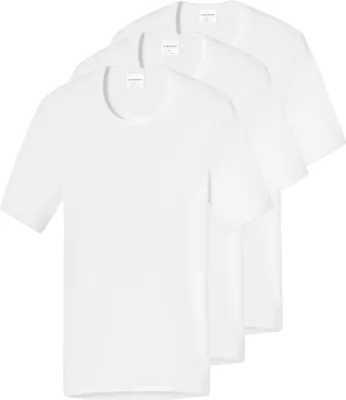 Produktbild von Schiesser 3er Pack Original Classics Feinripp Unterhemd / Shirt Kurzarm Bequeme Feinripp-Qualität, Etwas längere Rückenpartie, Hohe Formstabilität
