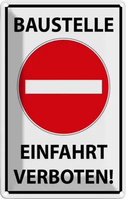 Produktbild von vianmo Blechschild 18x12 cm Baustelle Einfahrt verboten Warnschild Hinweisschild Sicherheit Vorsicht
