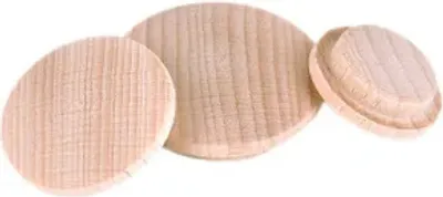 Produktbild von Holzabdeckkappen 30mm Loch Abdeckungen aus Massivholz Buche für Bohrlöcher [10 Stück]