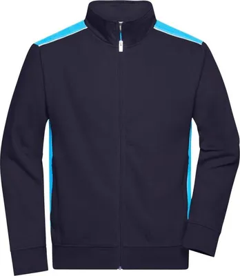 Produktbild von Sweat-Jacke mit Stehkragen und Kontrasteinsätzen navy/turquoise, Gr. 6XL