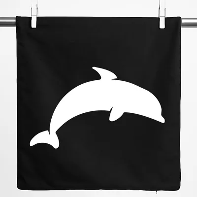 Produktbild von Huuraa Kissenbezug Delfin Silhouette 40x40cm Black Baumwolle Dekokissenbezug Geschenkidee
