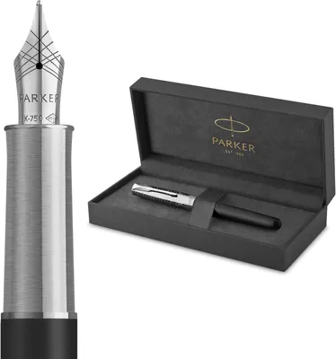 Productafbeelding van Parker Sonnet Vulpen - Legacy of flight collectie - 18k gouden fijnpunt met zwarte inktvulling - Chroomafwerking