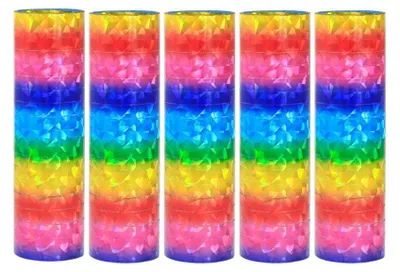 Produktbild von 5 Glitzer Luftschlangen bunt holografisch