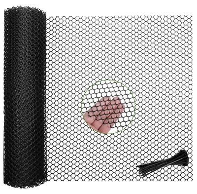 Schutznetz aus Kunststoff, 0,4 m x 3 m, schwarz, für Garten und Balkon
