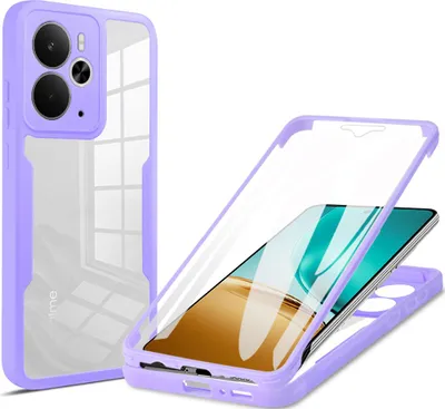 Produktbild von Schutzhülle für Realme 14, Eingebautem Displayschutz 360 Grad Komplettschutz Handyhülle Lila