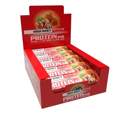 Obrázek produktu pro 20 x proteinová tyčinka s vysokým obsahem syrovátky - oříšková a karamelová Activlab