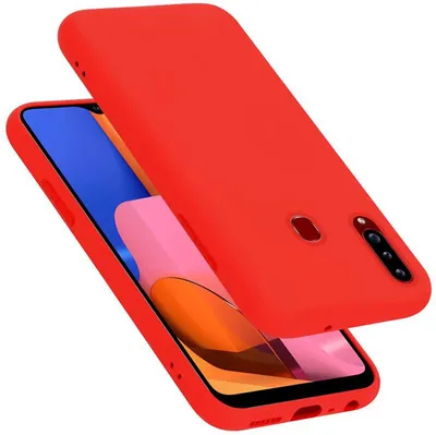 Produktbild von Cadorabo Schutzhülle für Samsung Galaxy A20s Hülle in Rot Handyhülle Case Cover TPU Etui