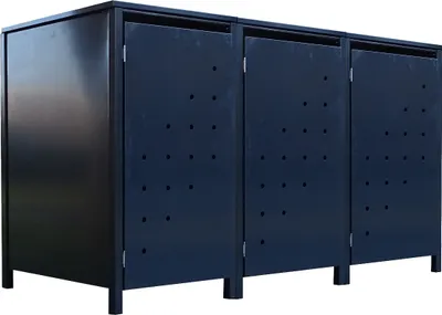 Produktbild von 3 Tailor Mülltonnenboxen Basic für 120 Liter Tonne Stanzung 4 komplett Anthrazit