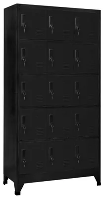 Zdjęcie produktu dla Szafka metalowa – szafka – 90x40x180 cm – czarna – do biura i szatni