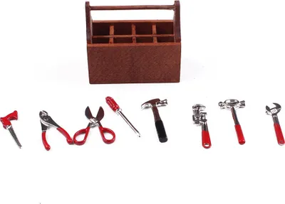 Produktbild von Miniatur Werkzeugkiste und 1/12 Zubehör (1 Set)