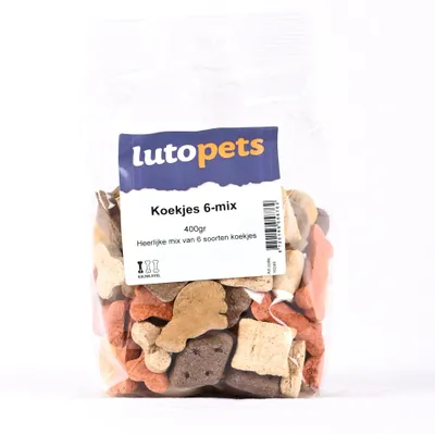 Produktbild von Lutopets Kekse 6-Mix – 400 g – Hundekekse in 6 Sorten