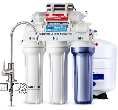 7-Stufen-RO-Wasserfilter unter Spüle, 75 GPD, UV+Alkali