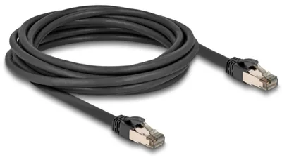 Produktbild von Delock - Patch-Kabel - RJ-45 (M) zu RJ-45 (M) - 5 m - 7.3 mm - U/FTP - CAT 6a - ohne Haken - Schwarz