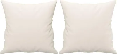 Produktbild von vidaXL Zierkissen 2 Stk. Creme 40x40 cm Kunstleder