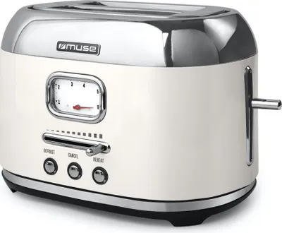 Produktbild von Muse MS-120 SC, 2 Scheibe(n), Weiß, Edelstahl, Tasten, Niveau, 1000 W, 220 - 240 V