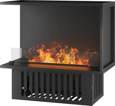 Image de Cheminée À Vapeur Encastrable Corner L800, Flammes Multicolores, Effet 3D Et Contrôle Par App, Réservoir De 1,2 L - 80 Cm