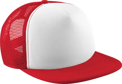 Produktbild von Beechfield Uni Vintage Trucker Baseballkappe RW261 (Einheitsgröße) (Rot/Weiß)