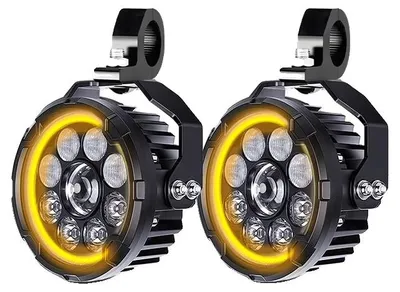 Obrázek produktu pro LED světlomety pro motocykly, dálková a potkávací světla, odolná konstrukce, žluté denní svícení