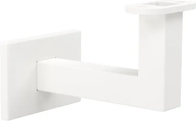 Produktbild von Sellon24 Handlaufhalter Halter mit Loch für LED Holzhandlauf 50x40 Geländer eckig LED-Loch pulverbeschichtet White - RAL 9016 WEIß