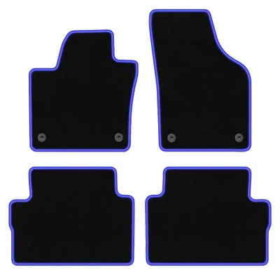 Immagine prodotto di Tappetini in moquette per Seat Alhambra II 2010-2018 (monovolume) – set 4 pezzi, nero/blu, su misura – Wielganizator CARLUX