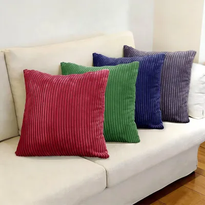 Produktbild von Kissenbezüge Set, 4 Stück, 40 x 40 cm, gestreiftes Farbverlaufmuster, für Wohnzimmer und Schlafzimmer