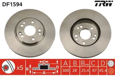 Produktbild von TRW Bremsscheiben (2 Stück) Vorderachse DF1594