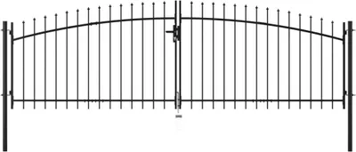 Image de vidaXL Portail de jardin à double battant avec pointes de lance 400 x 200 cm