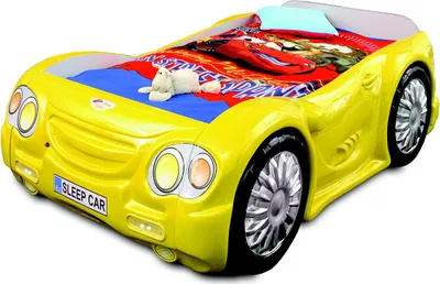 Produktbild von Rennwagen Auto Bett Matratze Kinderbett Autobett Kinderzimmer Betten Möbel gelb