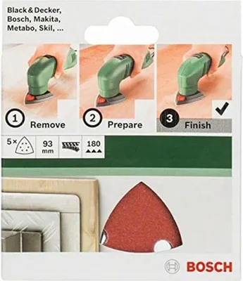 Produktbild von Bosch Schleifblatt 5 Stück, 82 mm, Körnung 180  für Deltaschleifer verschiedene Materialien,