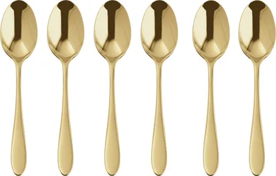 Productafbeelding van Sambonet Set 6 Mokkalöffel Edelstahl/PVD Gold 52712GA7