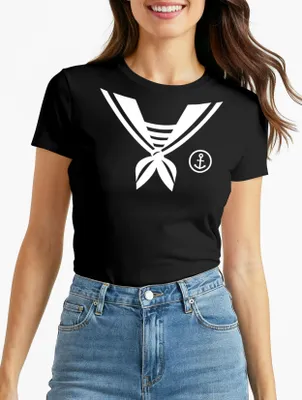 Produktbild von Damen T-Shirt Matrose Matrosin Sailor Fasching Fastnacht Kostüm Karneval Verkleidung lustig Slim Fit Moonworks®