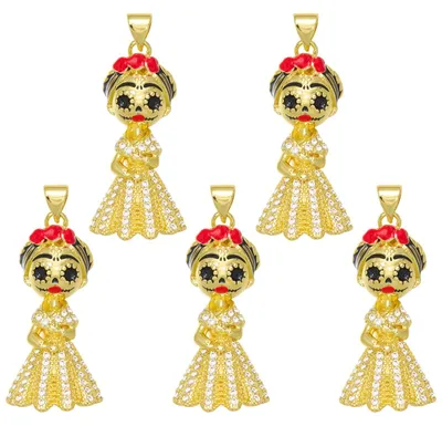 Image de Ensemble de 5 pendentifs gothiques dorés pour bijoux