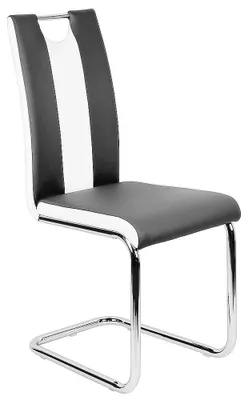 Image de Chaise de salle à manger, design minimaliste, assise confortable, noir et blanc