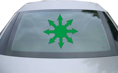 Produktbild von Indigos UG - Aufkleber Heckscheibe & Motorklappe DE2310 - grün - 600x600 mm - Chaosmagie - Auto Scheiben Fenster Heckklappe Tuning Racing JDM - Die cut