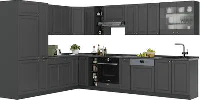 Produktbild von Eckküche Vicco Fame-Line Anthrazit-Gold Landhaus 347 x 60 cm , AP Anthrazit, Model 57283