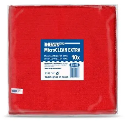 Produktbild von Wischtuch "MicroCLEAN Extra", rot, universal, 10 Stück, 40 x 40 cm, BONUS B277