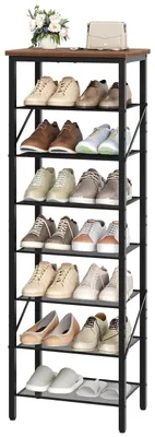 Image de Étagère étroite pour chaussures avec 8/10 niveaux - Organisateur à chaussures gain de place