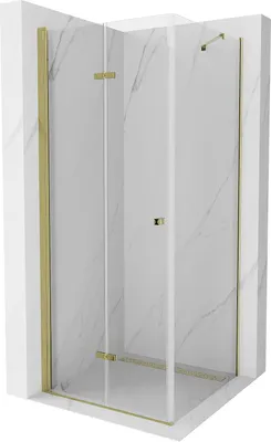 Image de Mexen Lima Cabine de douche pliante 70 x 70 cm, Transparent, Or - 856-070-070-50-00