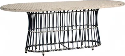 Produktbild von Esstisch Luxus Moderner Cremeweiß Hochwertig Rattan Design Kaffeetisch