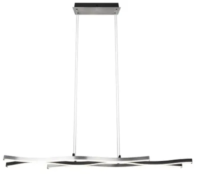 Zdjęcie produktu dla Lampa wisząca LED BLAZE srebrno-czarna-biała 35W Odcienie bieli 4300lm metal wym:150x107,5x15,5cm IP20 Trio