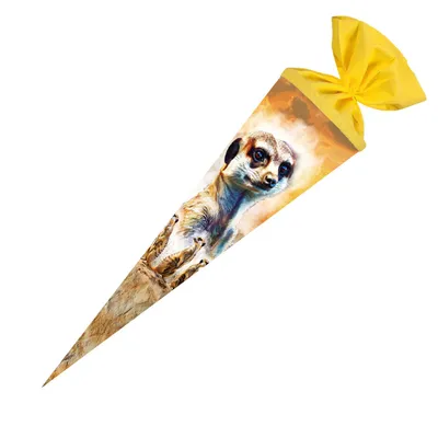 Produktbild von Nestler Schultüte Erdmännchen rund mit Filzverschluss 70cm