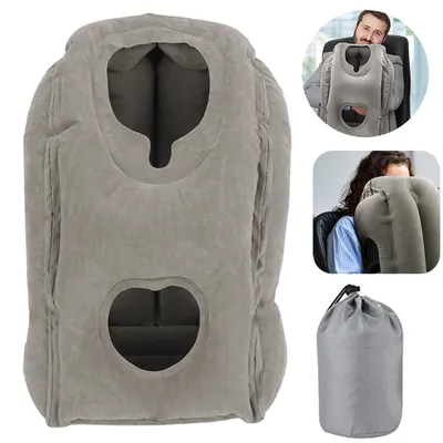 Produktbild von Reisekissen, Nackenkissen Flugzeug Aufblasbar, Faltbar Tragbar Komfortabel Travel Pillow, für Flugzeug Bahn Auto