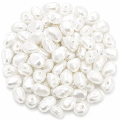 Acrylperlen Reiskorn 10x6 mm weiß 200 Stück