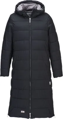 Produktbild von Blue Wave Damen Steppmantel Kaike mit verstellbarer Kapuze - Lange Steppjacke mit Innenfutter in Schwarz Größe 44