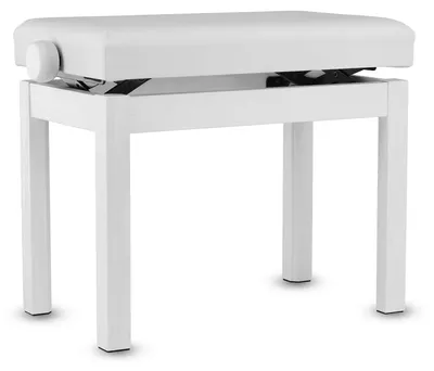 Produktbild von GEWA Pianobank Student - Massivholz - Sitzbezug Kunstleder - Leichtgängige Höhenverstellung 48-57 cm - Stabile Konstruktion - weiß matt