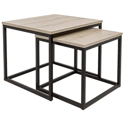 Zdjęcie produktu dla Stoliki kawowe zestaw stolików SK101S loft 50x50 , 45x45 dąb sonoma